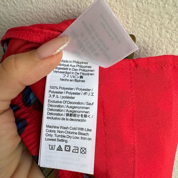 NWT J. Crew Collection SZ 4 Small Drapey Straight Leg Luxury Red Pants Floral - Picture 9 of 9